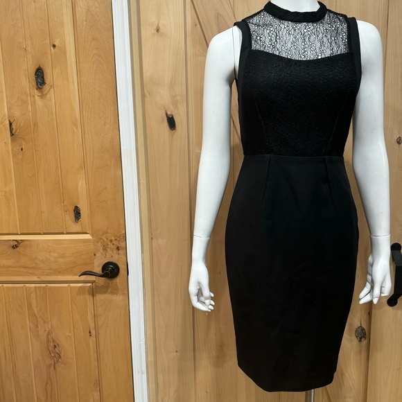 Reiss Casablanca Black Mini Cocktail Lace Dress Size 4 Sheath Dress - Picture 3 of 16